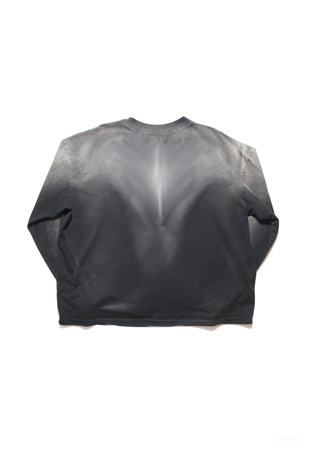 Heavy Washed Sprayed Black Long Sleeves Shirt