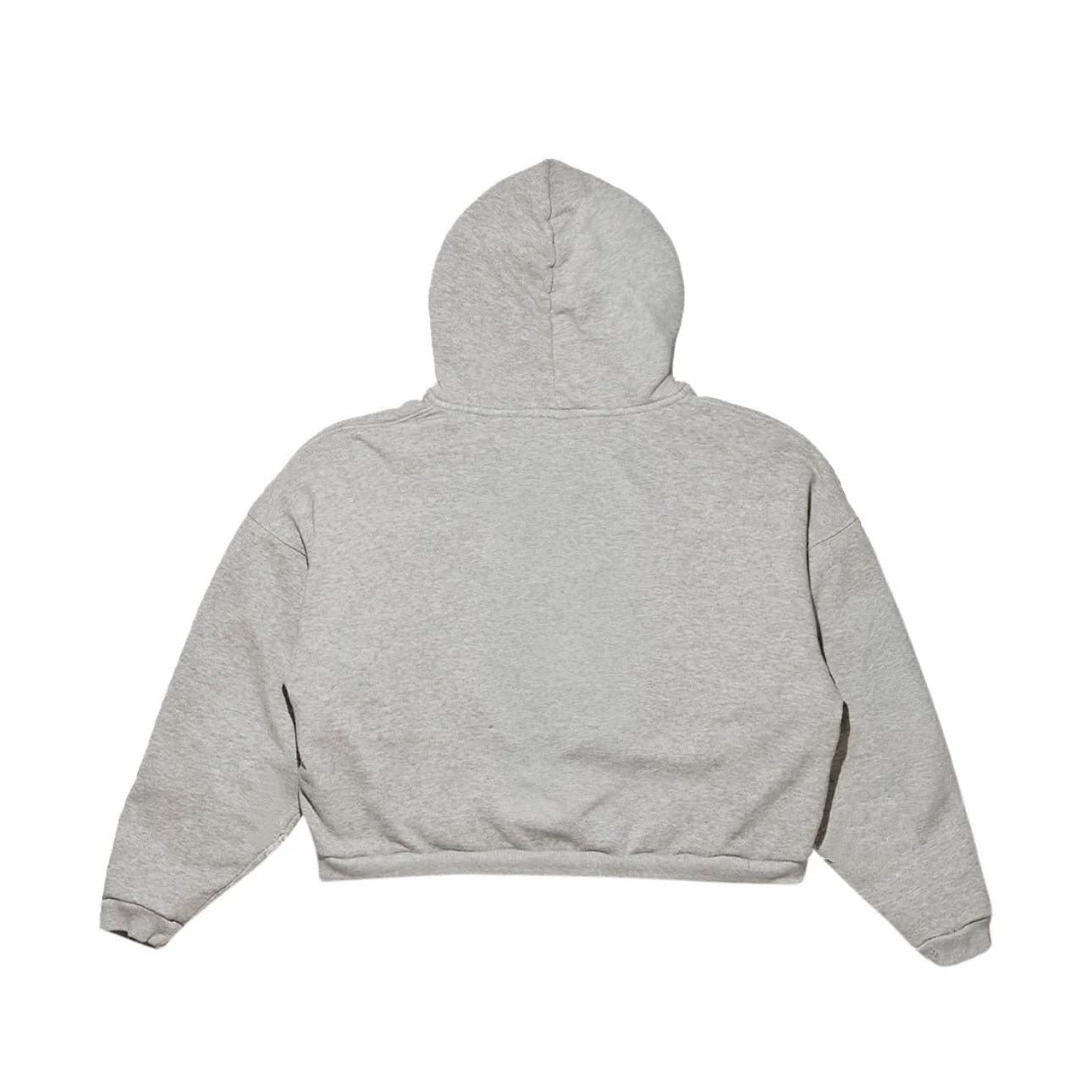 Heavy 450g Terry+Waffle Knit Grey Zipper Hoodie